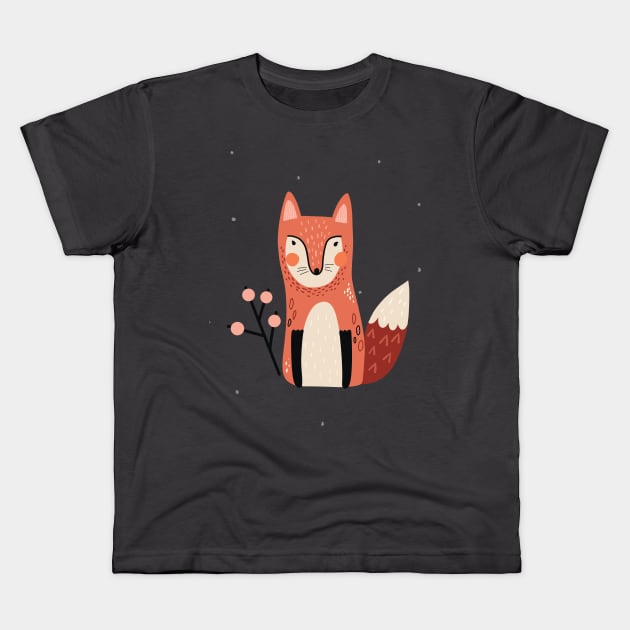 Kids' Nursery: Foxes, Trees, Whimsy Kids T-Shirt by Animox